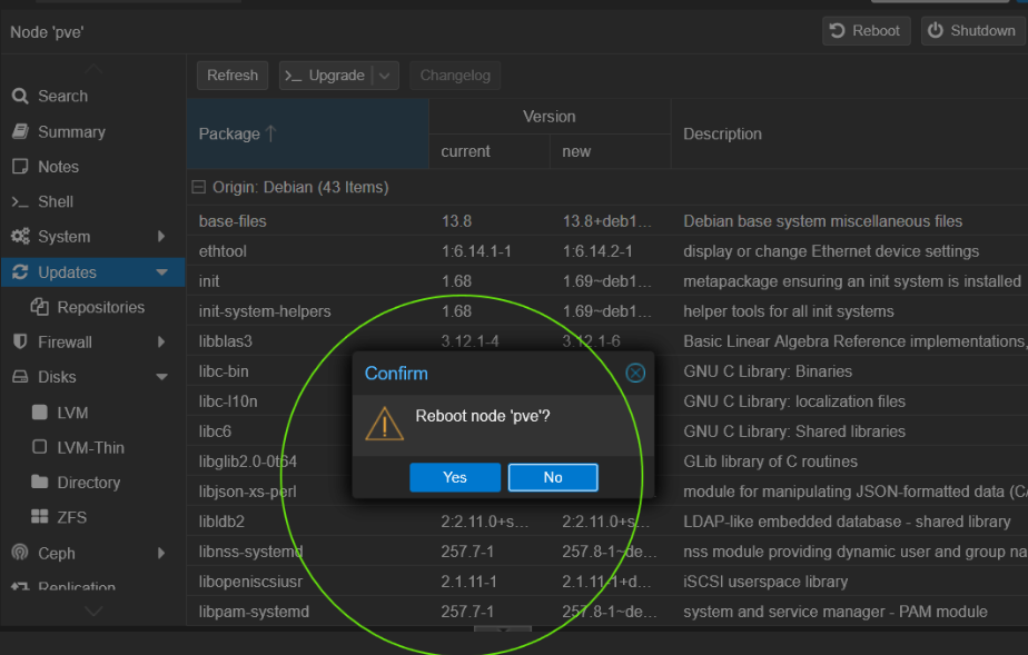 Successful Proxmox Installation Screen
