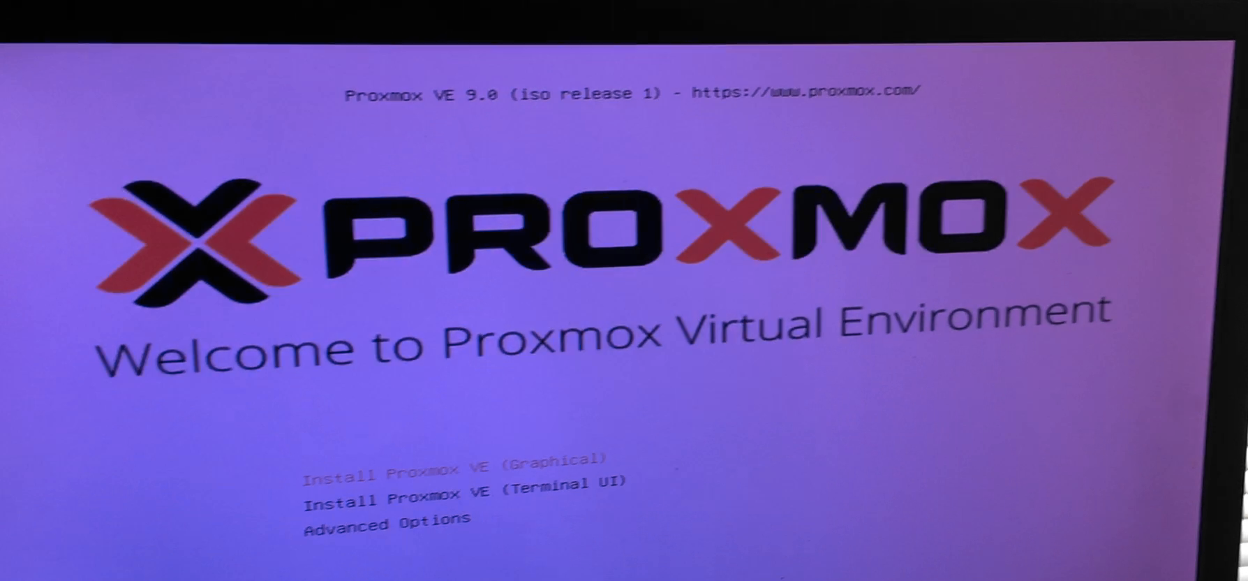 Successful Proxmox Installation Screen